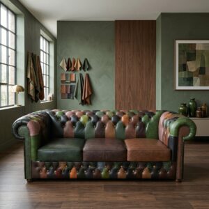 Chesterfield Sofa Leather Model Jungle 2,25 m