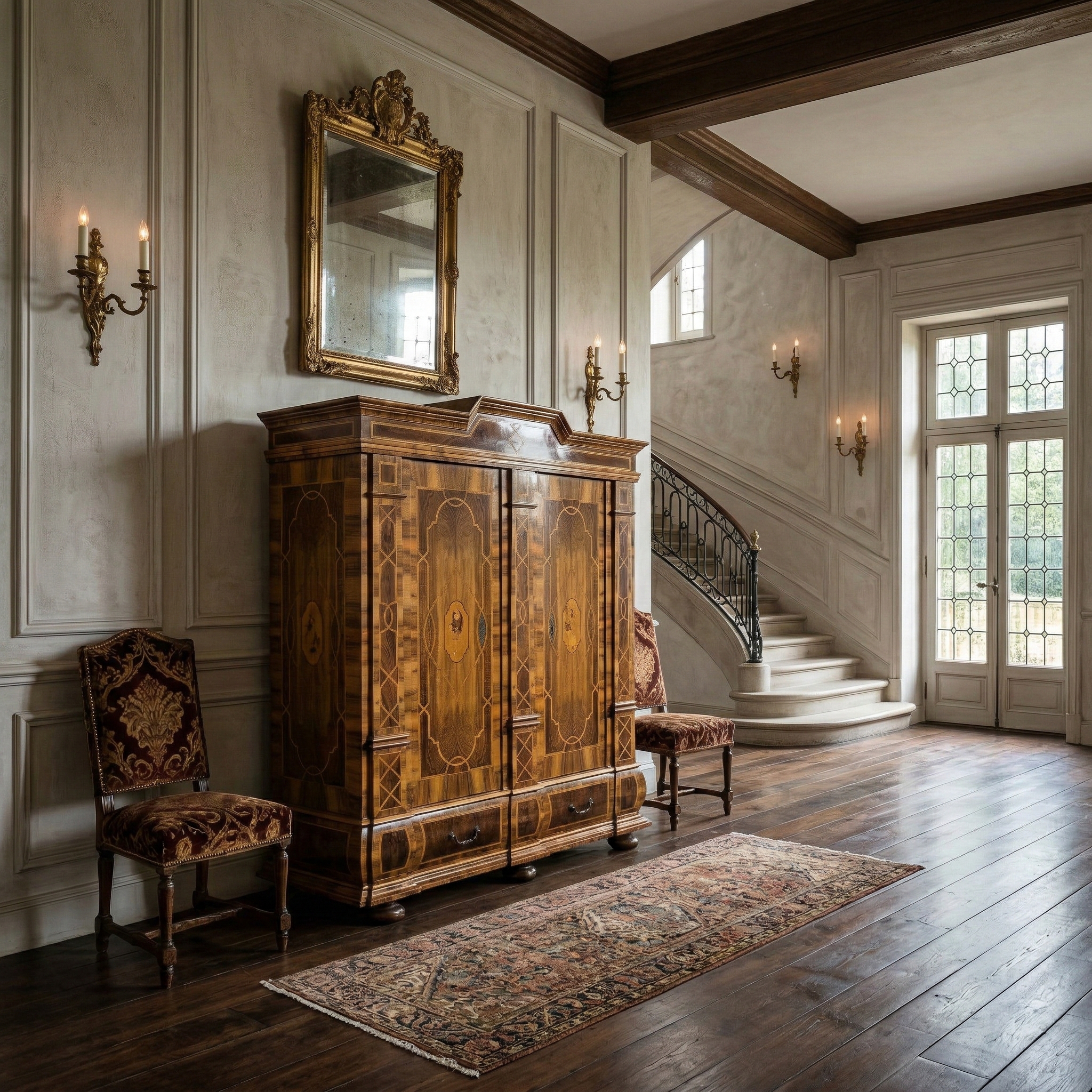 Wardrobe Baroque 1780 Walnut - Image 2