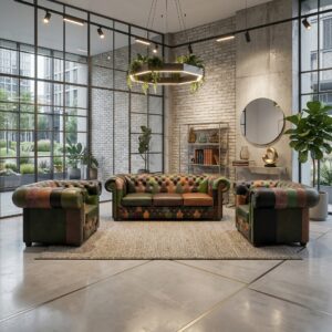 Chesterfield Seating Set Model Jungle 3-1-1 Leather