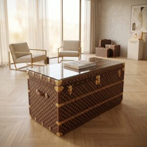 Coffee Table "Overseas" with glass plate 1,13 m x 0,53 m