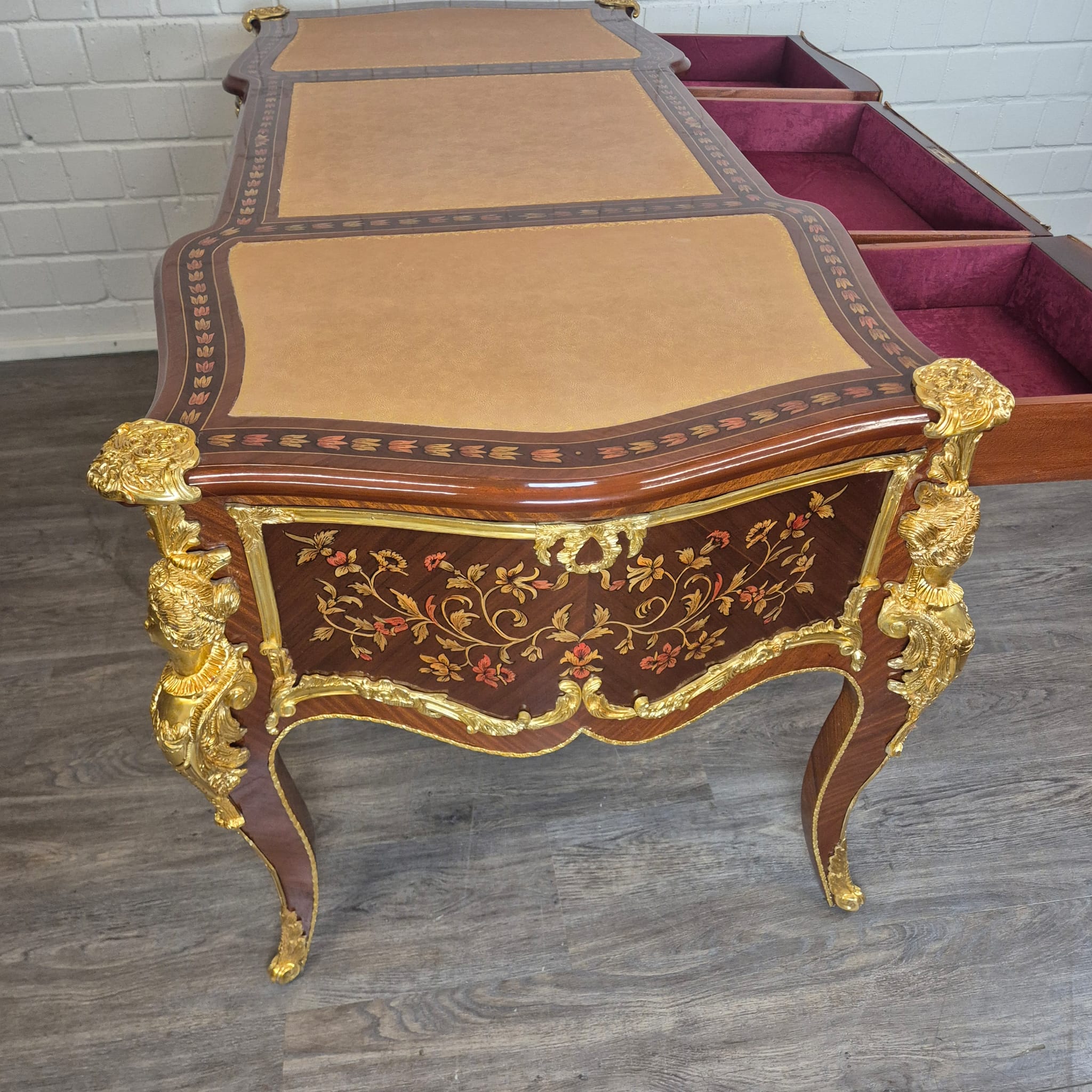 Desk Rococo-Style Walnut 1,80 m x 0,84 m - Image 21