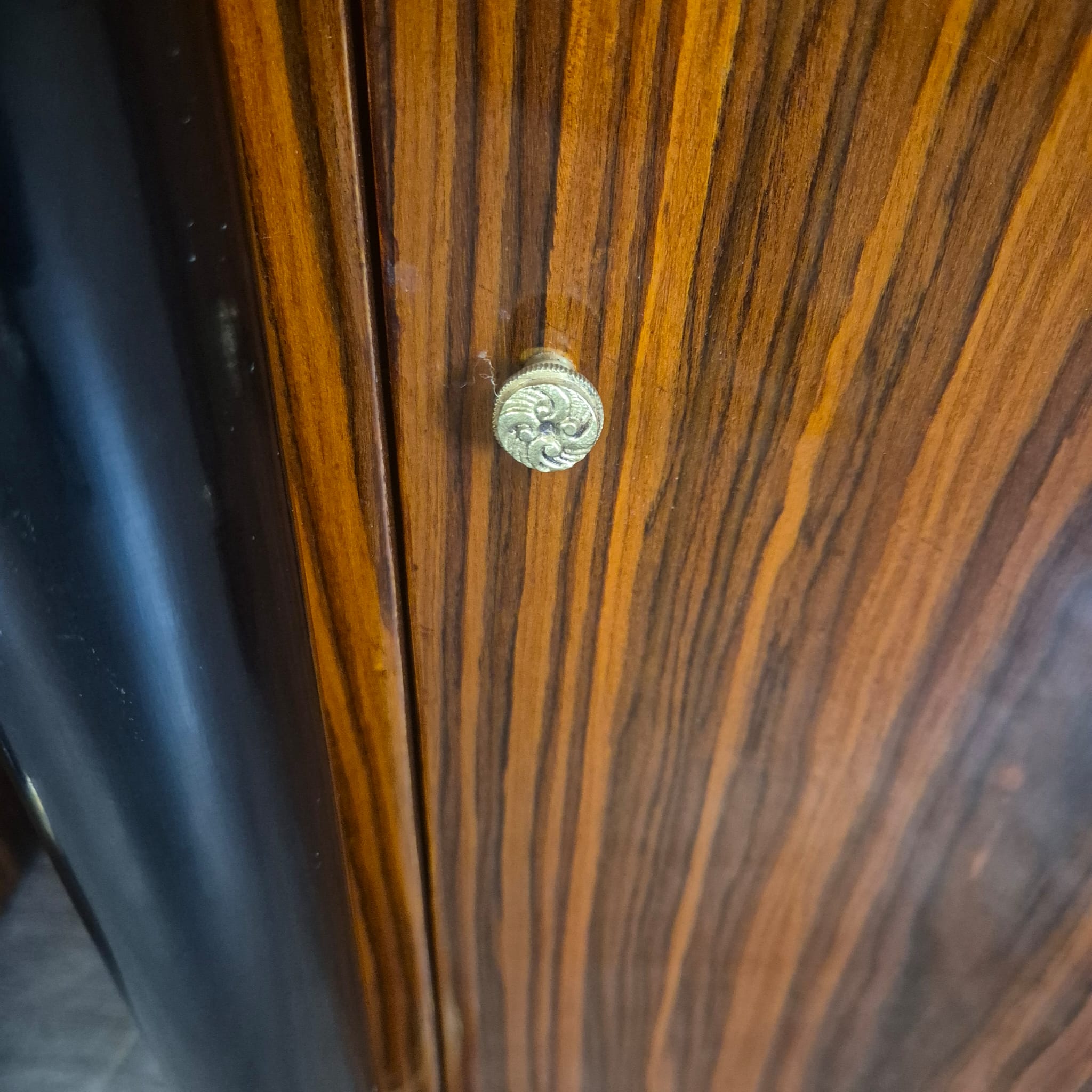 Empire Style Nightstand Set Walnut Marble - Image 8