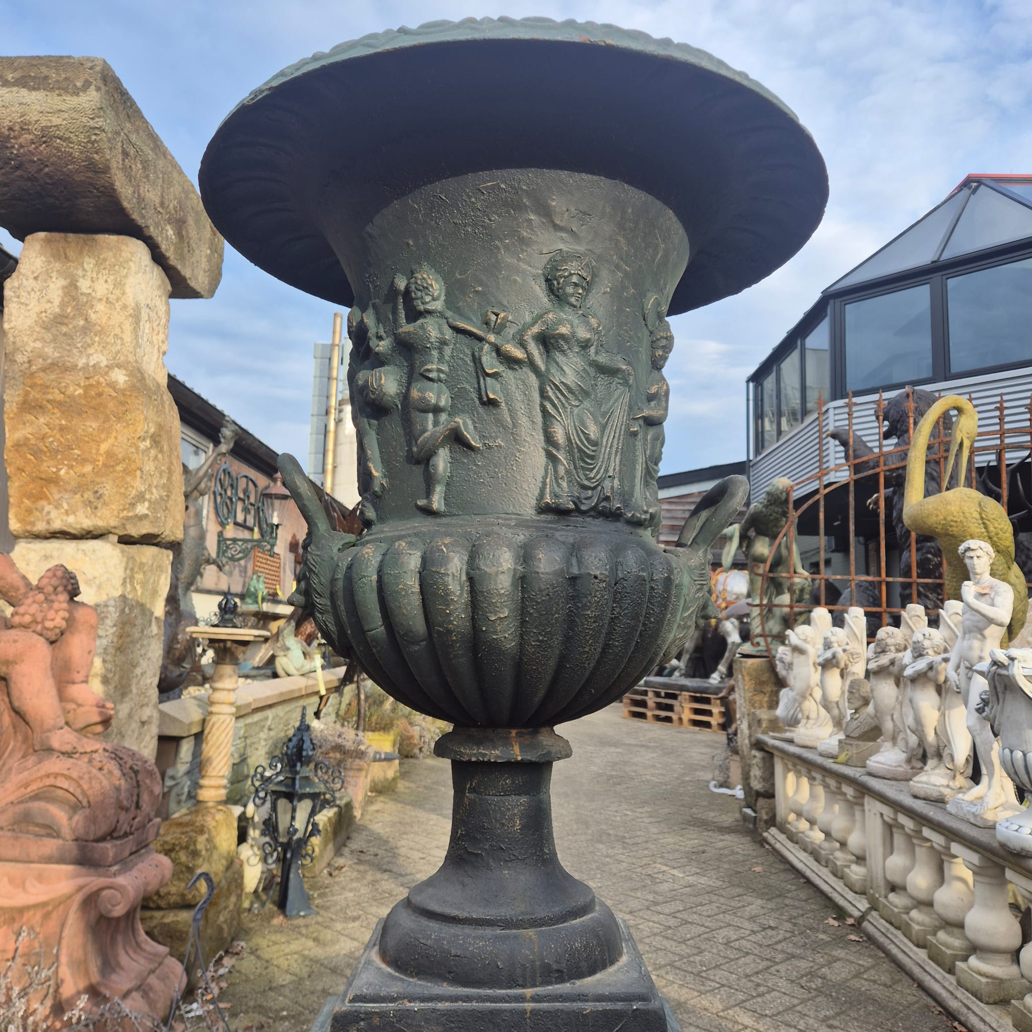 Cast Iron Vase on Pedestal 1.60 m - Image 4