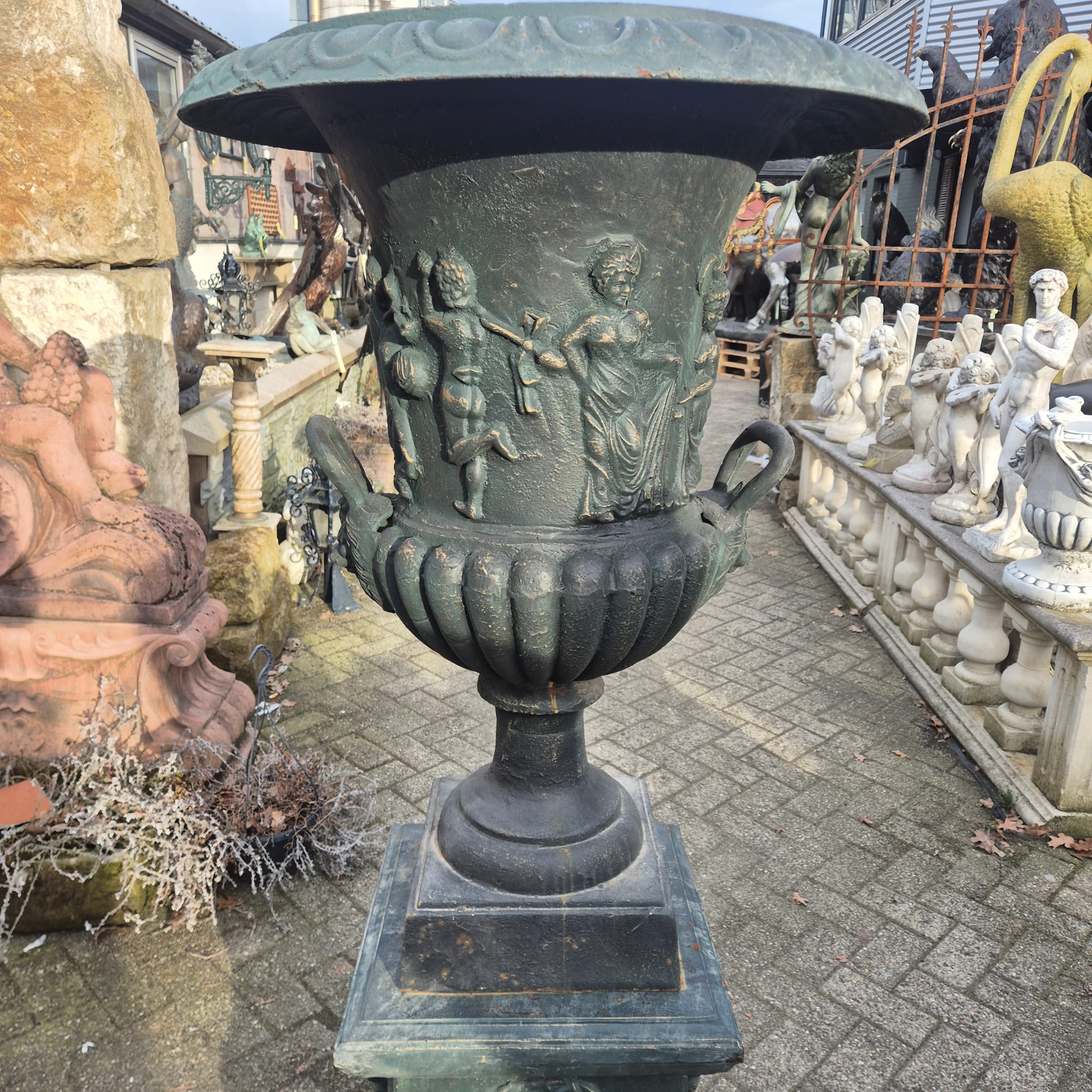 Cast Iron Vase on Pedestal 1.60 m - Image 7
