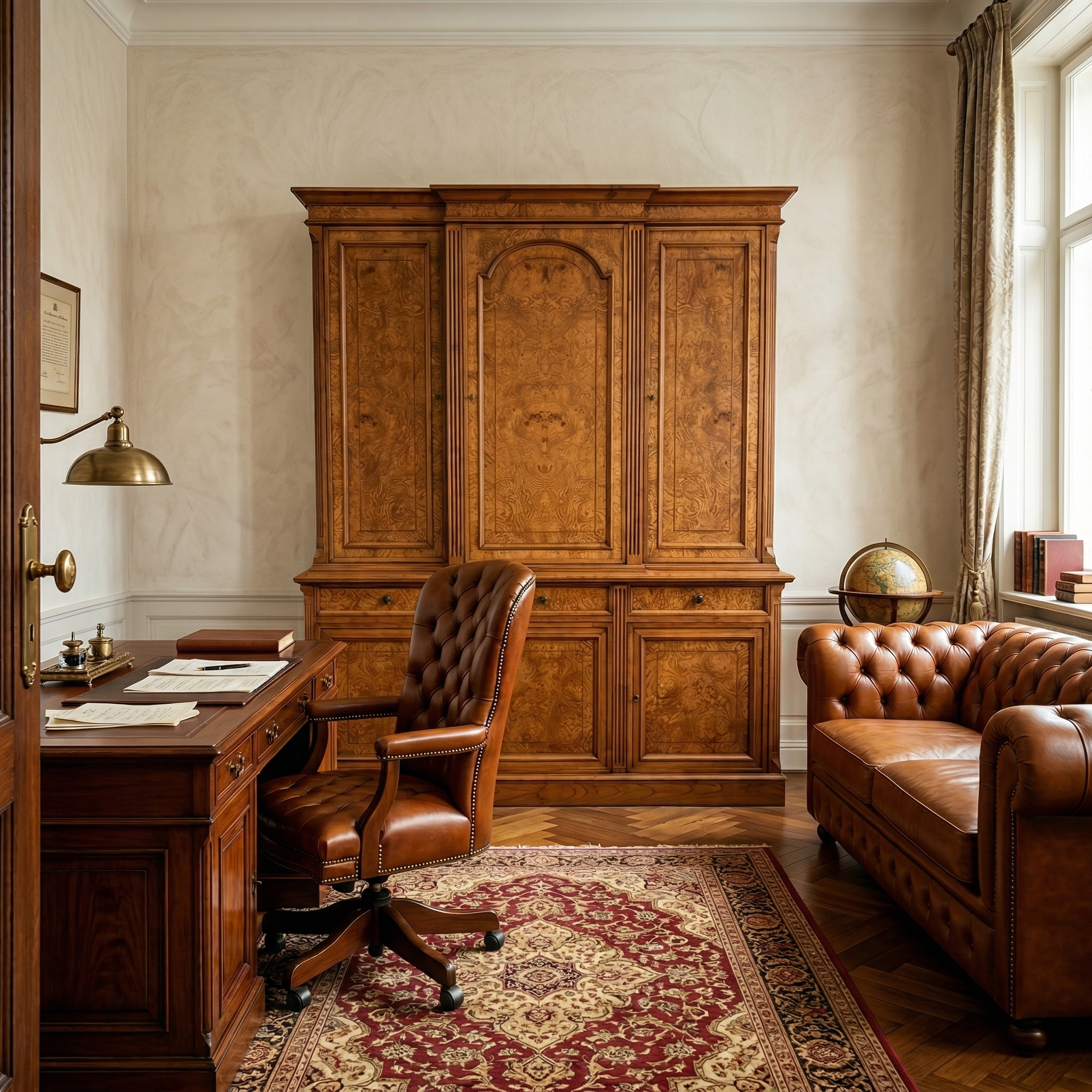 Office Cabinet Neo-baroque Ash Wood 1,77 m - Image 2