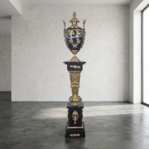 Columns with Vases Black Marble 1.75 m