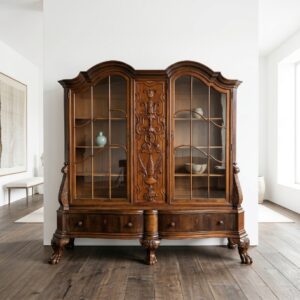 Display Cabinet Neo-Baroque 1900 Walnut