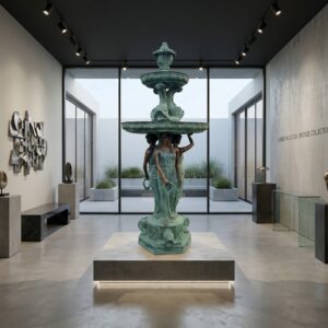 Fountain, water spout, water feature, bronze, 2.80 m