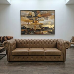 Chesterfield Sofa Leather Cognac brown 2,40 m