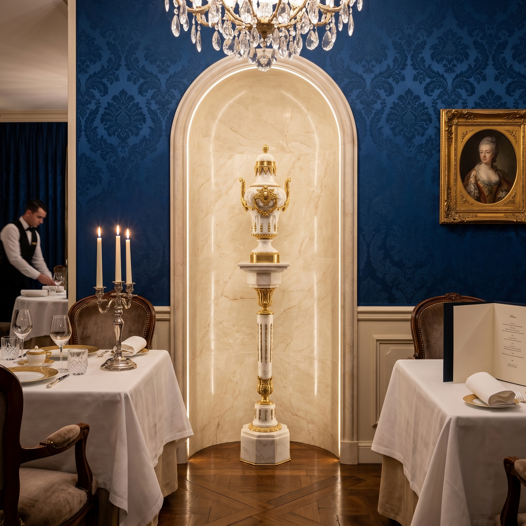 Vase on Marble Pedestal 1,82 m - Image 2