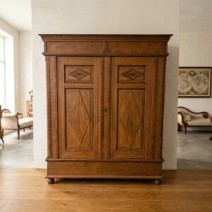 Wardrobe Linen Cupboard Neo-Renaissance 1870 Oak
