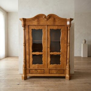 Display Cabinet Biedermeier 1850 Ash Wood