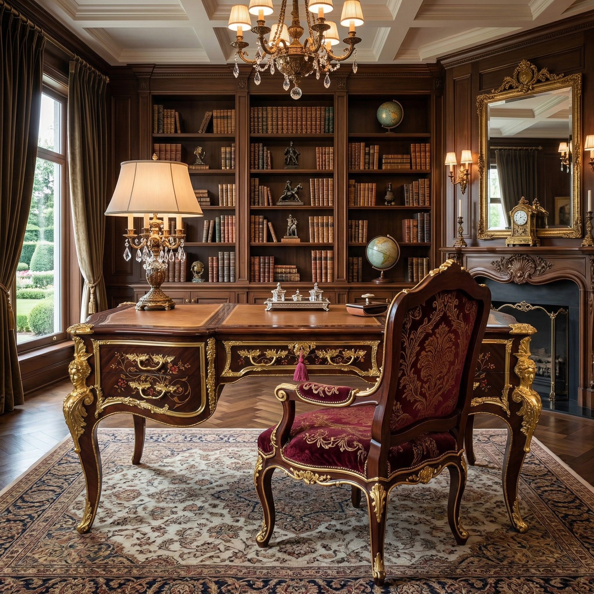 Desk Rococo-Style Walnut 1,80 m x 0,84 m - Image 2