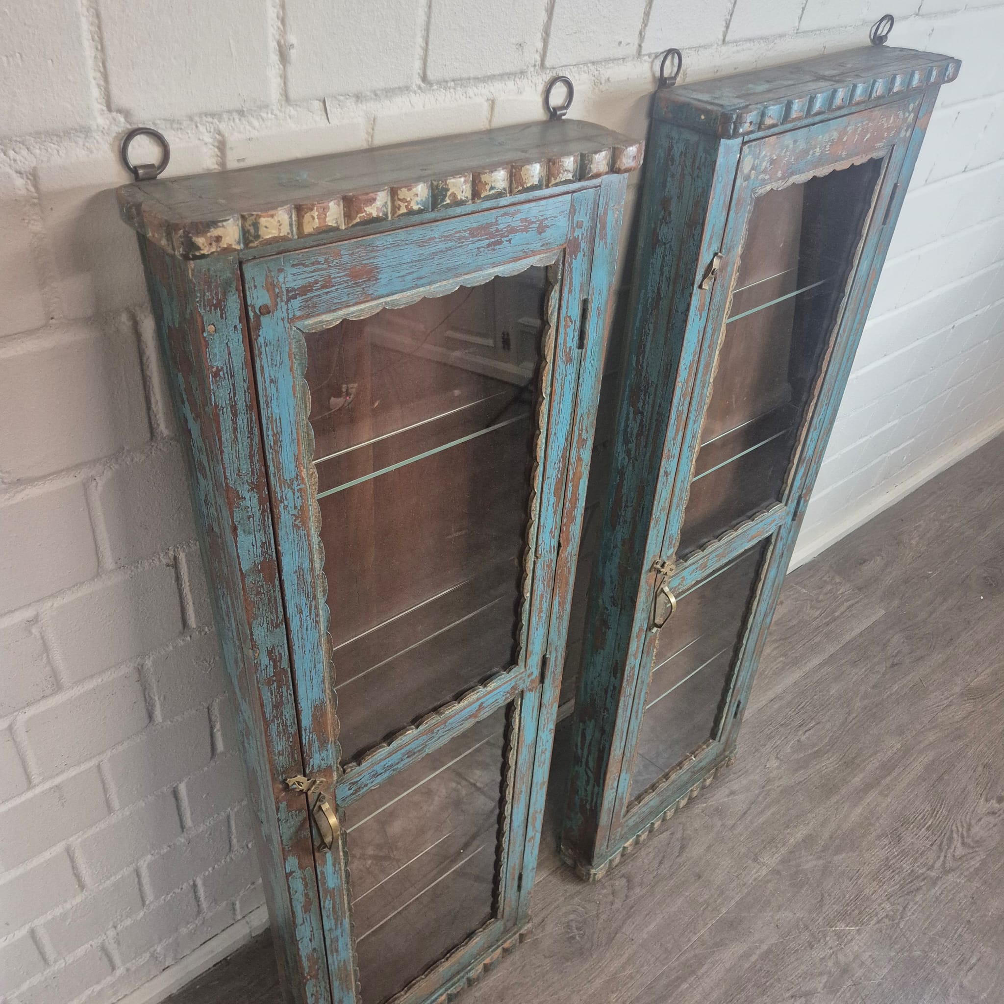 Set of Antique Display Cabinets 1880 Teak - Image 5