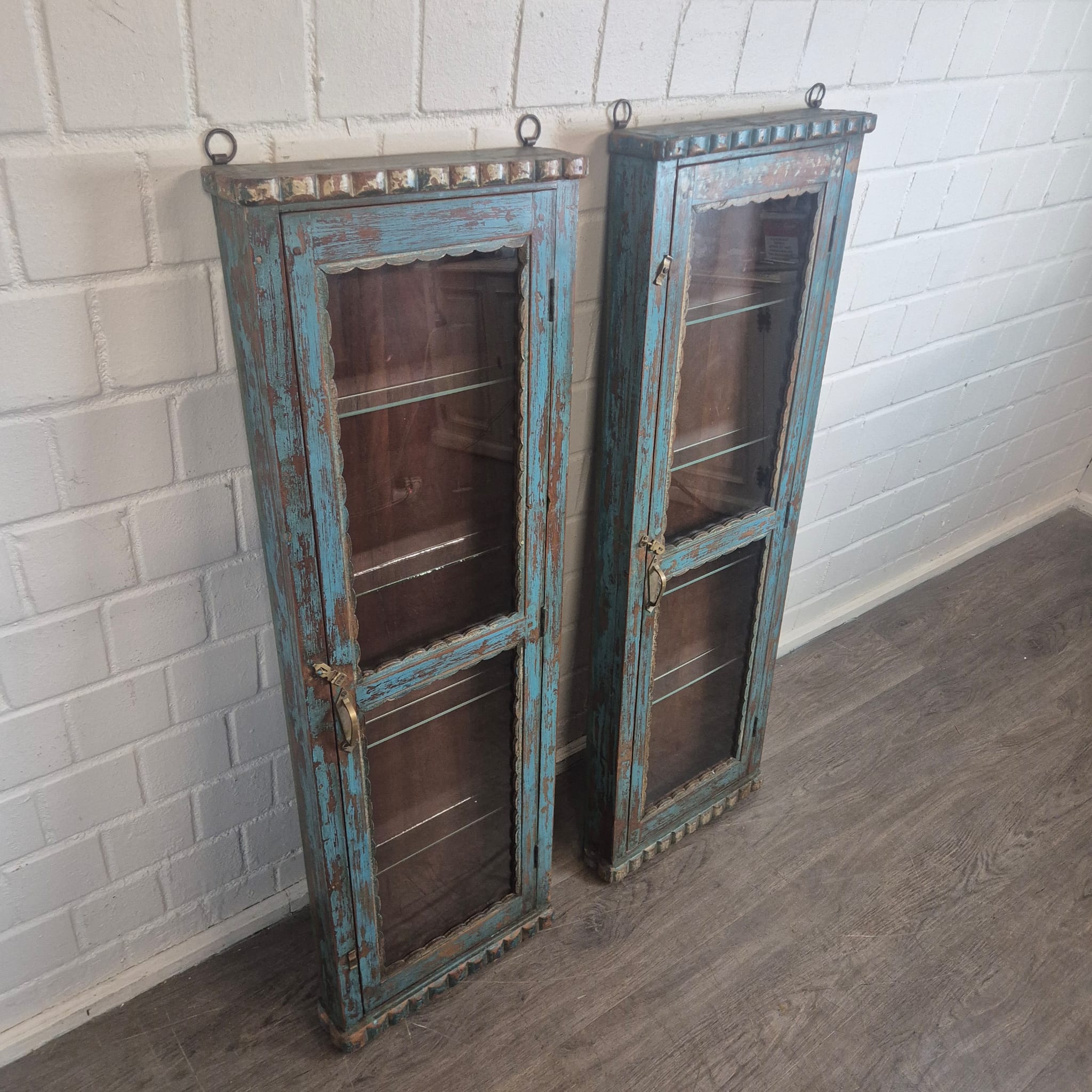 Set of Antique Display Cabinets 1880 Teak - Image 4