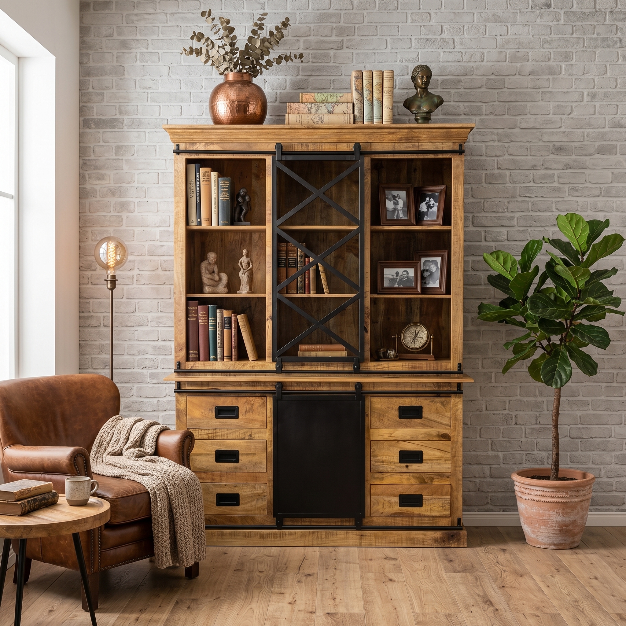 Bookcase Mango Wood 1,60 m - Image 2