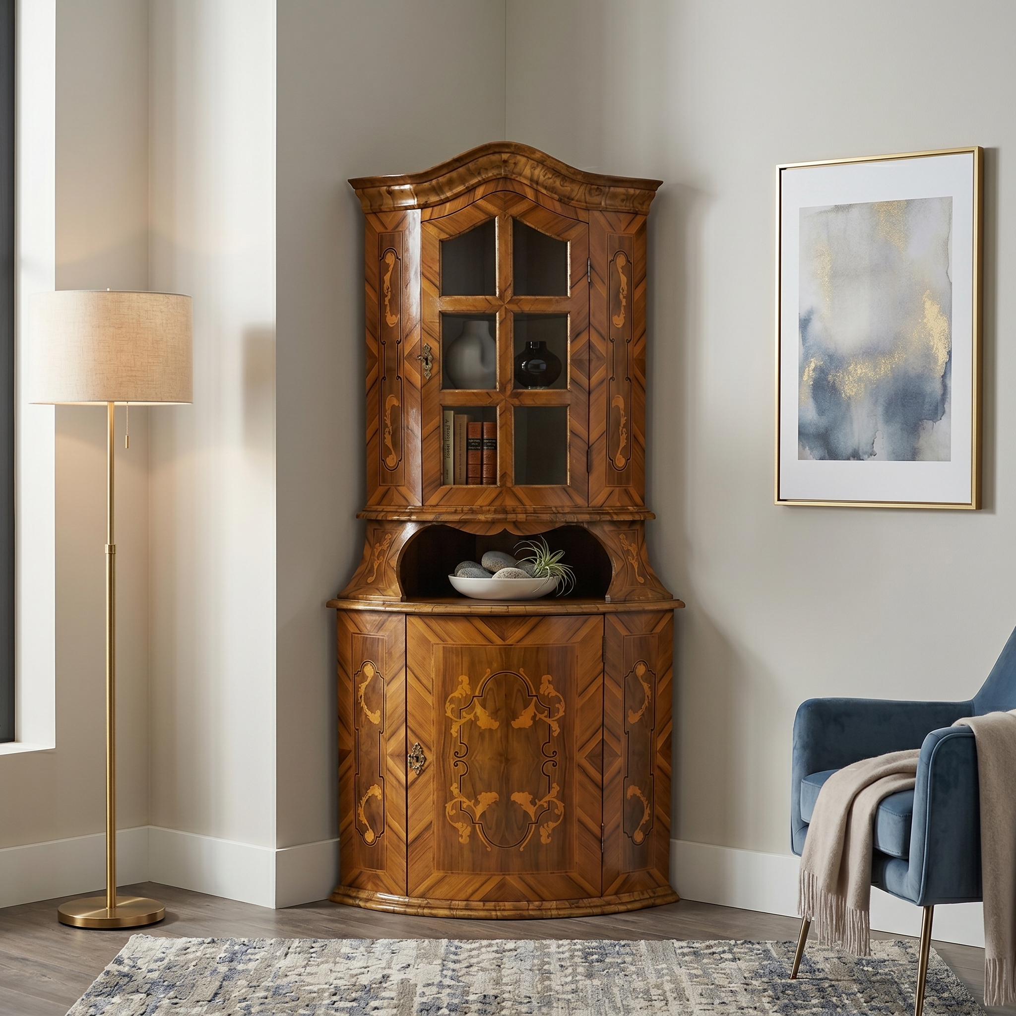 Corner Cabinet Baroque 1780 Walnut - Image 2