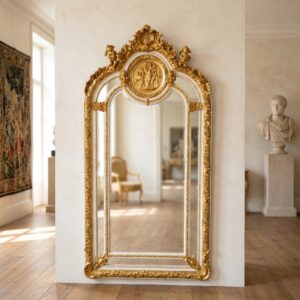 Baroque Style Mirror White-Gold 1.07 m x 2.12 m