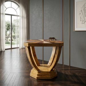 Side Table with Sunburst Veneer 0.60 m