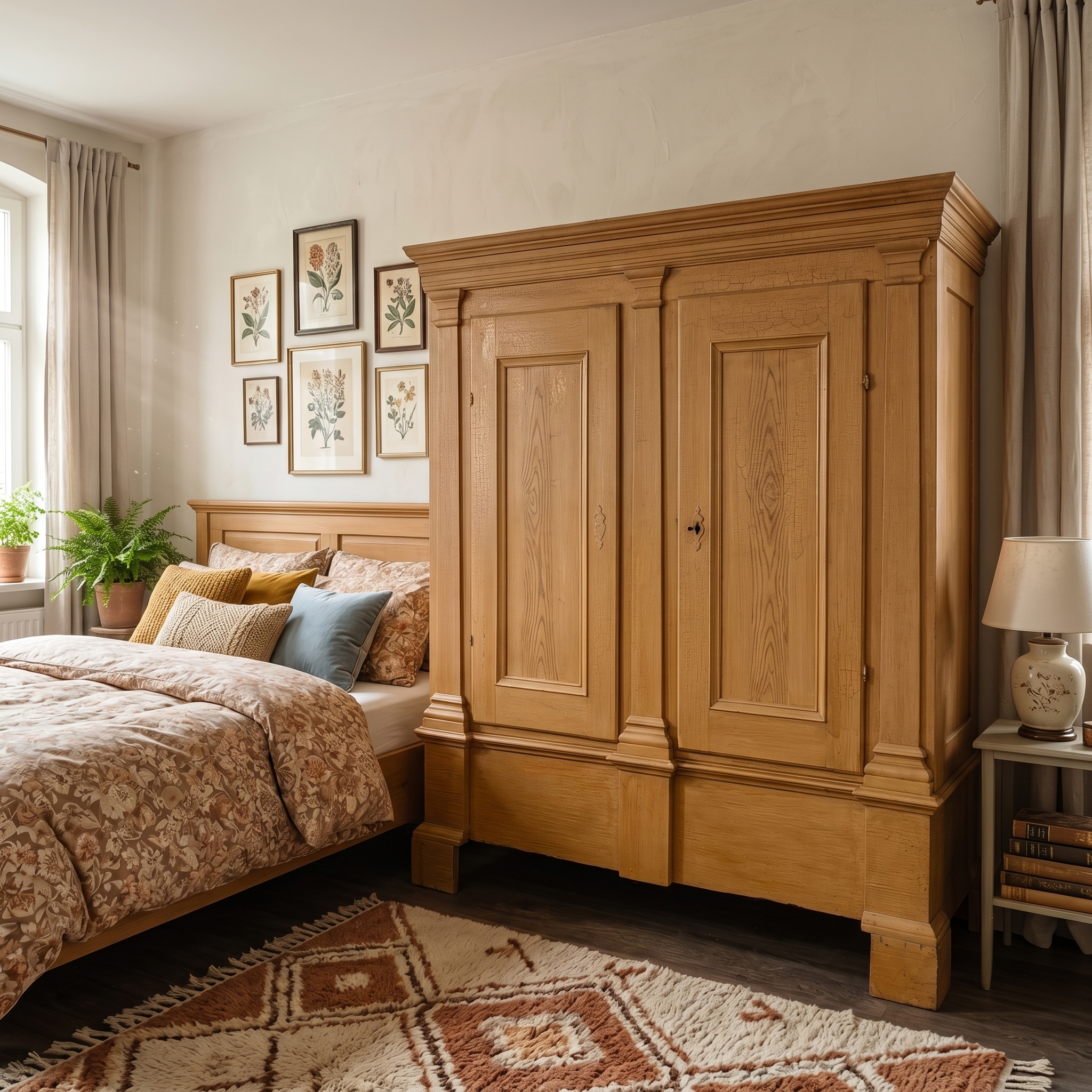 Wardrobe Late Baroque / Classicist 1780 Oak - Image 2
