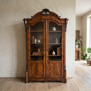 Display Cabinet Biedermeier 1860 Walnut