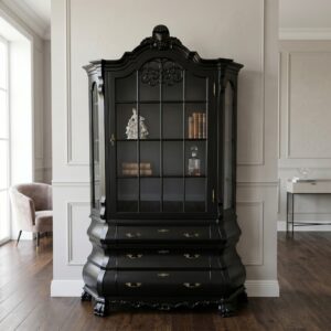 Display Cabinet Neo-baroque Black 1,40 m