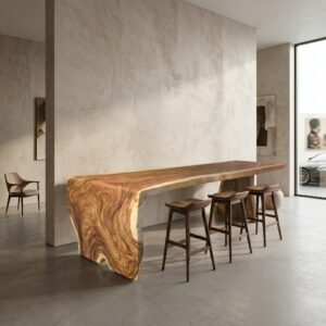 Suar Wood Slab Table | High Table | Conference Table – 3.70 m x 1.20 m