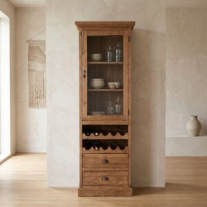 Teak Wine Cabinet Display Cabinet 0.68 m