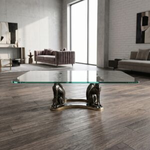Greyhound Coffee Table – Glass & Bronze – 1.52 m x 0.76 m