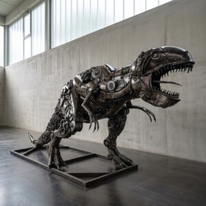 Sculpture by Eri Sudarmono: Steel T-Rex Dinosaur (3.88 m)