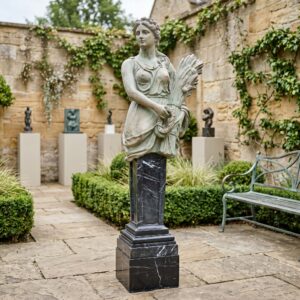 "Goddess of Fertility" Sculpture – Bronze & Marble – 1.85 m