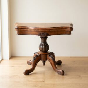 Louis-Philippe Walnut Flip-Top Games Table / Side Table (c. 1850)