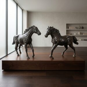 Set Sculptures Horses 1920 Bronze