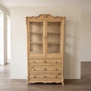 Display Cabinet Biedermeier 1860 Pine