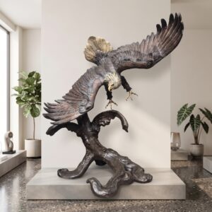 Garden Sculpture: Bronze Bald Eagle (1.64 m)