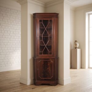 Chippendale-Style Corner Cabinet, Mahogany, c. 1960
