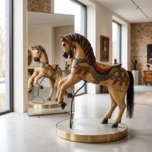 Antique Solid Wood Carousel Horse 1.18 m