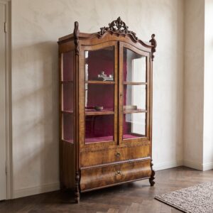 Display Cabinet Biedermeier 1860 Walnut