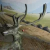 Skulptur Figur Hirsch Bronze 1,26 m
