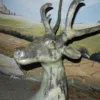 Skulptur Figur Hirsch Bronze 1,26 m