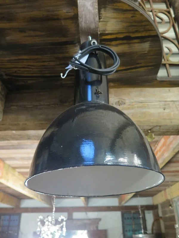 Industrielampe Schwarz-Weiß Ø 0,35 m Metall
