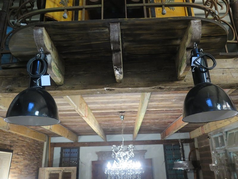 Industrielampe Schwarz-Weiß Ø 0,35 m Metall