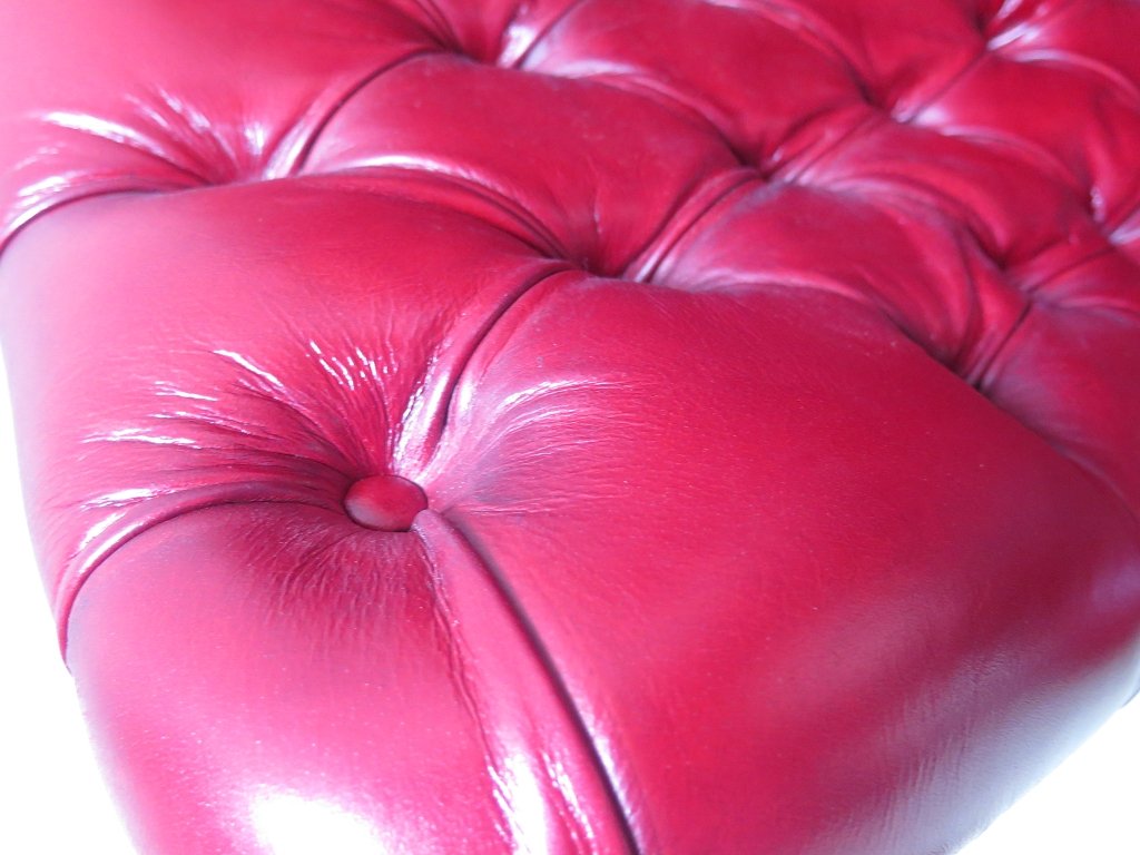 Chesterfield Sessel Leder Rot