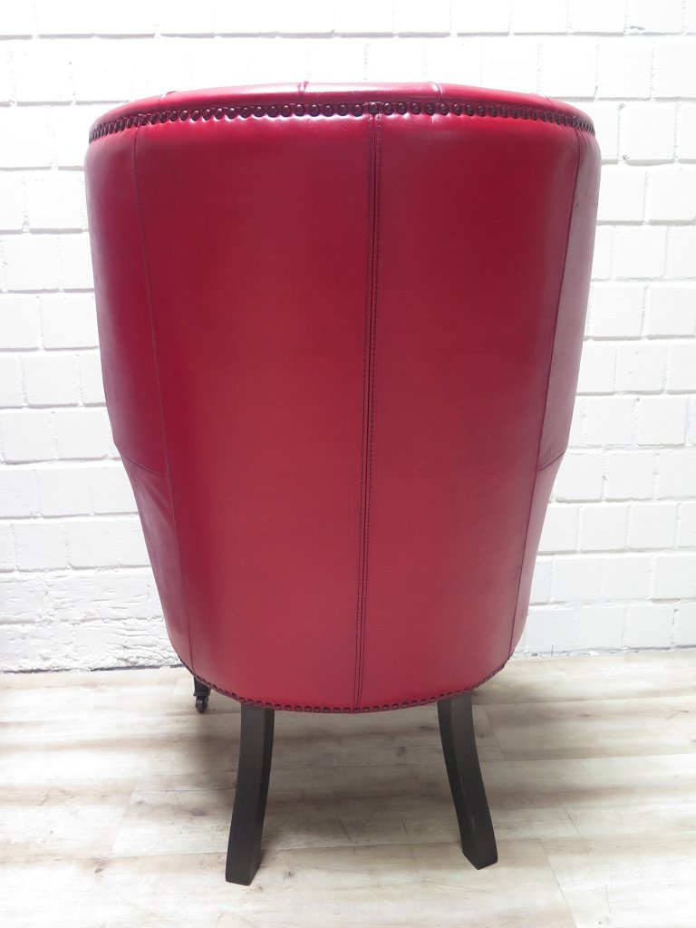 Chesterfield Sessel Leder Rot