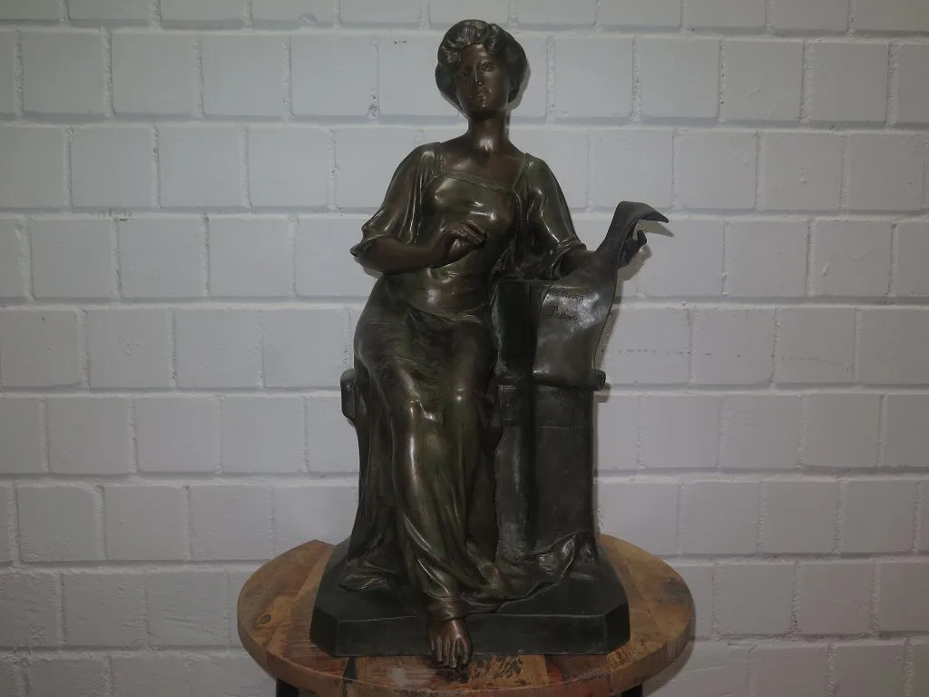 Skulptur Dekoration Frau Bronze 0,72 m