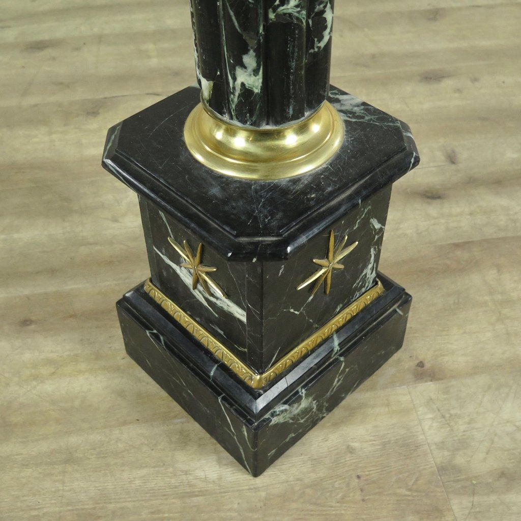Säule Pfeiler Marmor Schwarz 1,03 m
