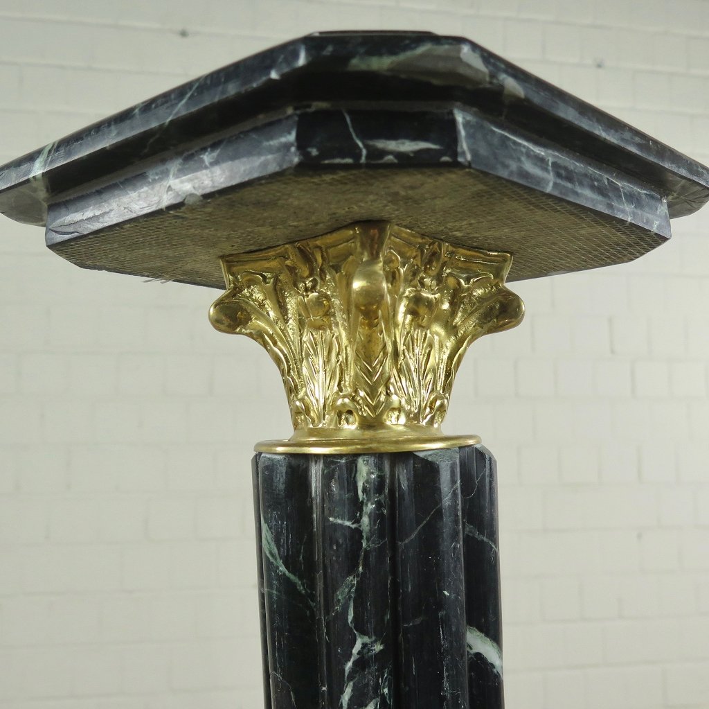 Säule Pfeiler Marmor Schwarz 1,03 m