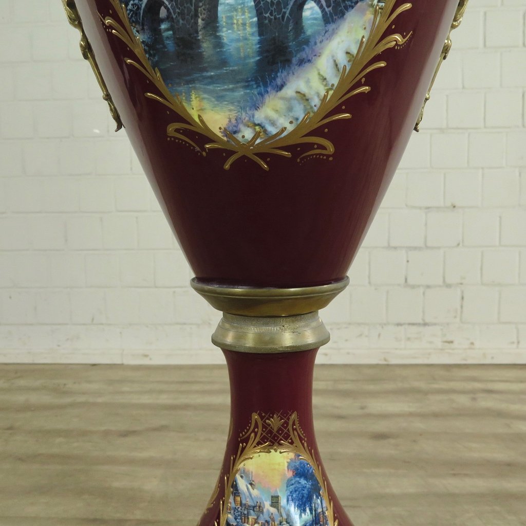Vase Dunkelrot-Gold Ø 0,60 m