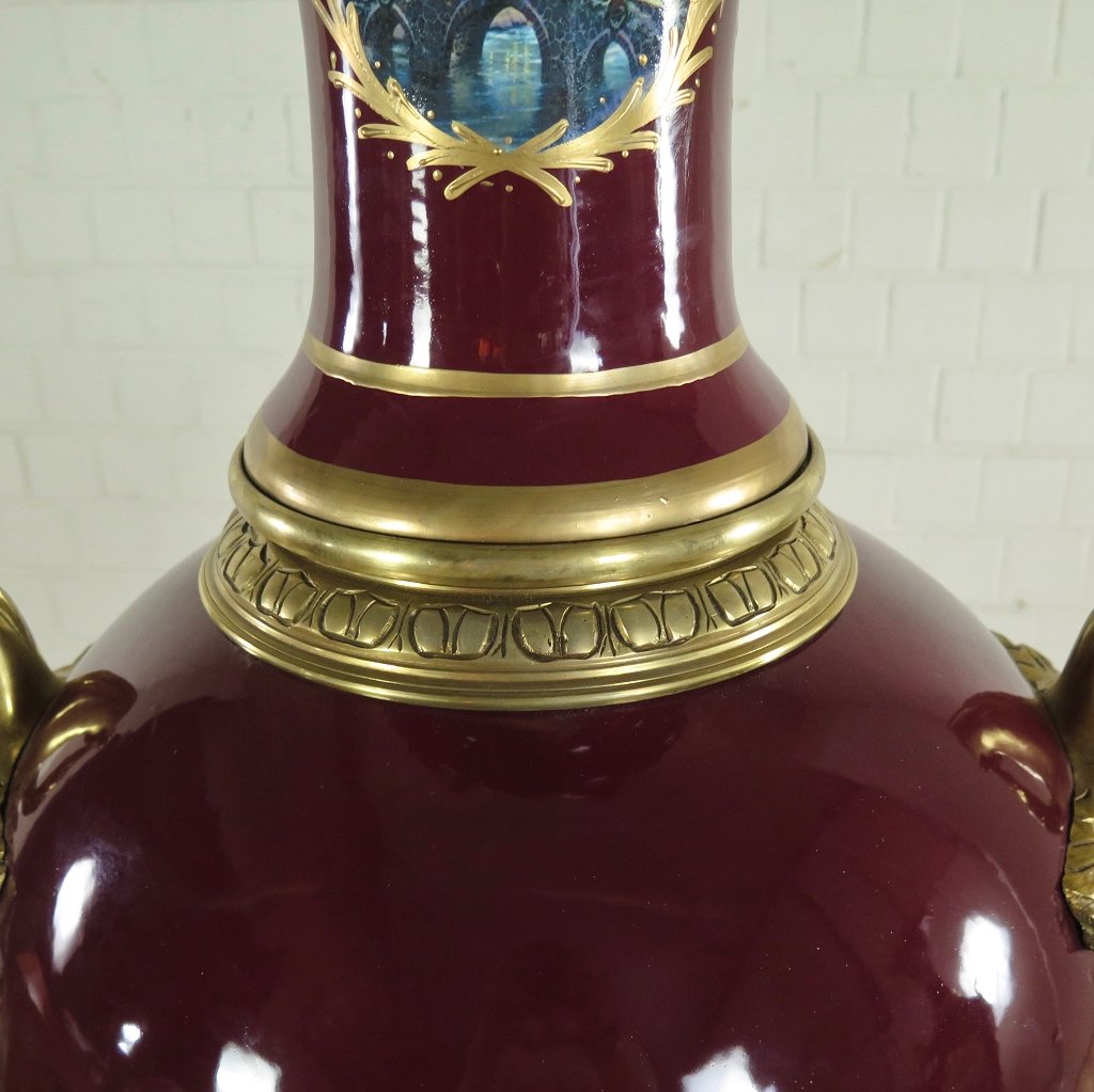 Vase Dunkelrot-Gold Ø 0,60 m