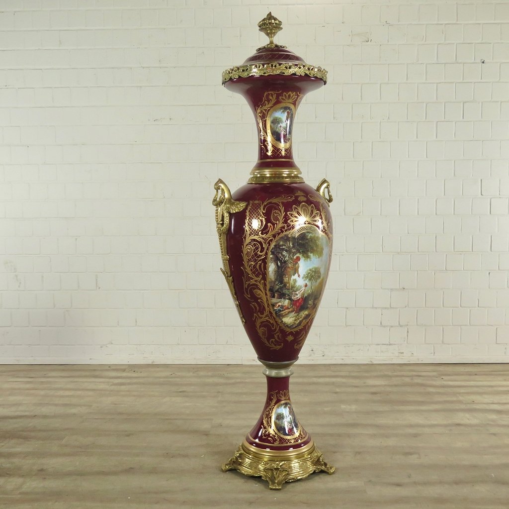 Vase Dunkelrot-Gold Ø 0,60 m